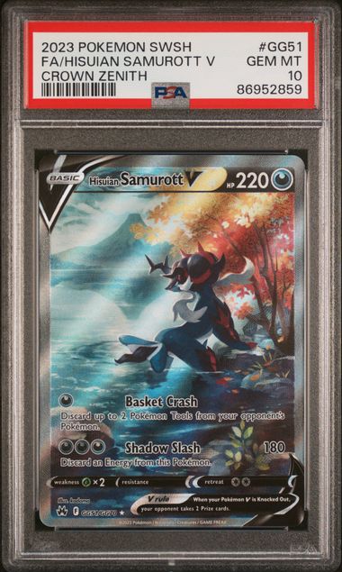 Hisuian Samurott V Crown Zenith GG51/GG70 PSA 10