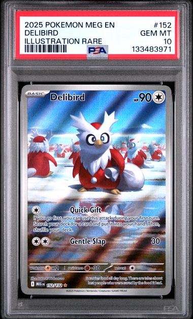Delibird Illustration Rare Mega Evolution 152/132 PSA 10