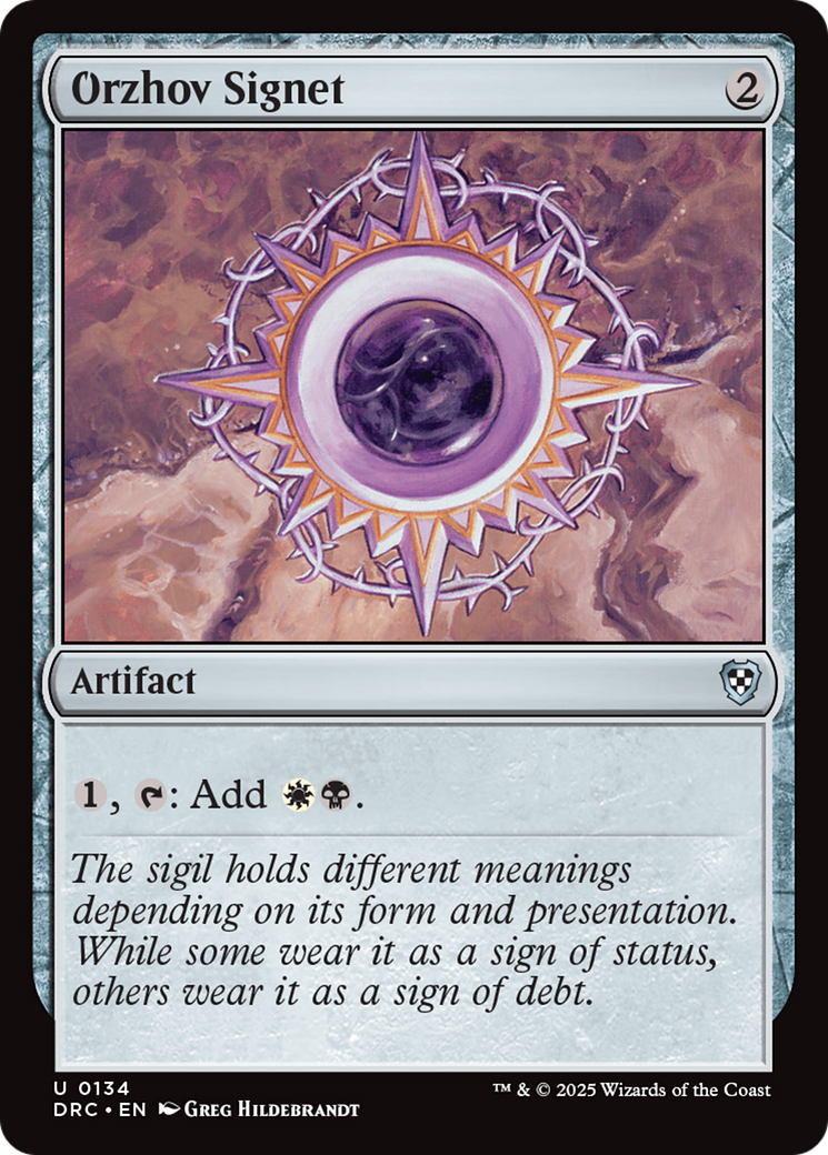 Orzhov Signet (DRC-134) - Commander: Aetherdrift