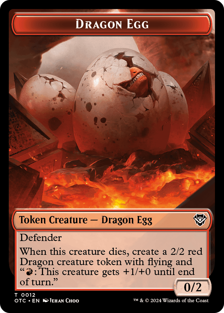 Dragon Egg // Dragon Double-Sided Token [Outlaws of Thunder Junction Commander Tokens] - Josh's Cards