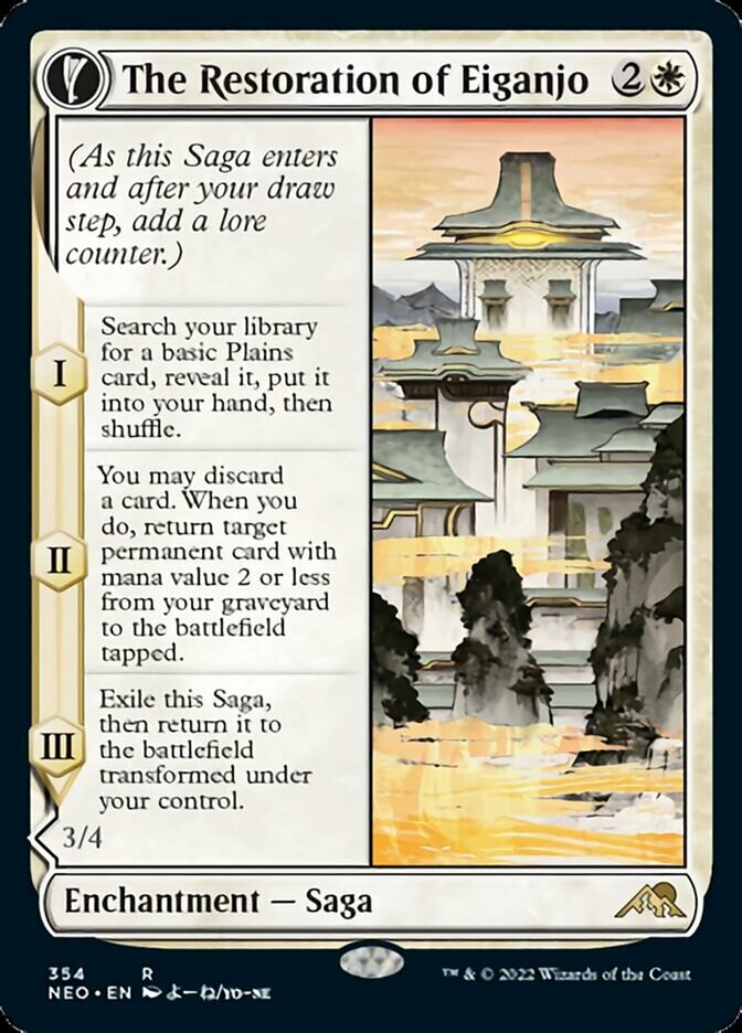 The Restoration of Eiganjo // Architect of Restoration (NEO-354) - Kamigawa: Neon Dynasty: (Showcase, fandfc) Foil