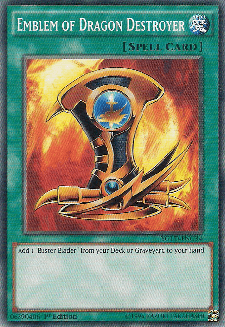 Emblem of Dragon Destroyer [YGLD-ENC34] Common - Josh's Cards