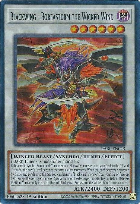 Blackwing - Boreastorm the Wicked Wind [DABL-EN043] Super Rare - Josh's Cards
