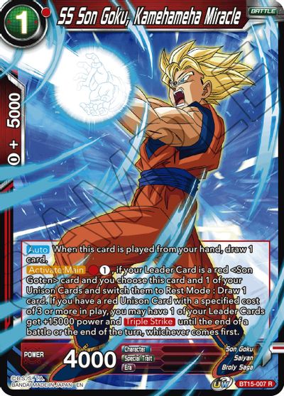SS Son Goku, Kamehameha Miracle (BT15-007) [Saiyan Showdown] Parallel Foil