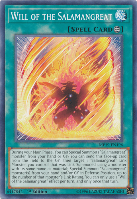 Will of the Salamangreat [MP19-EN196] Common - Josh's Cards