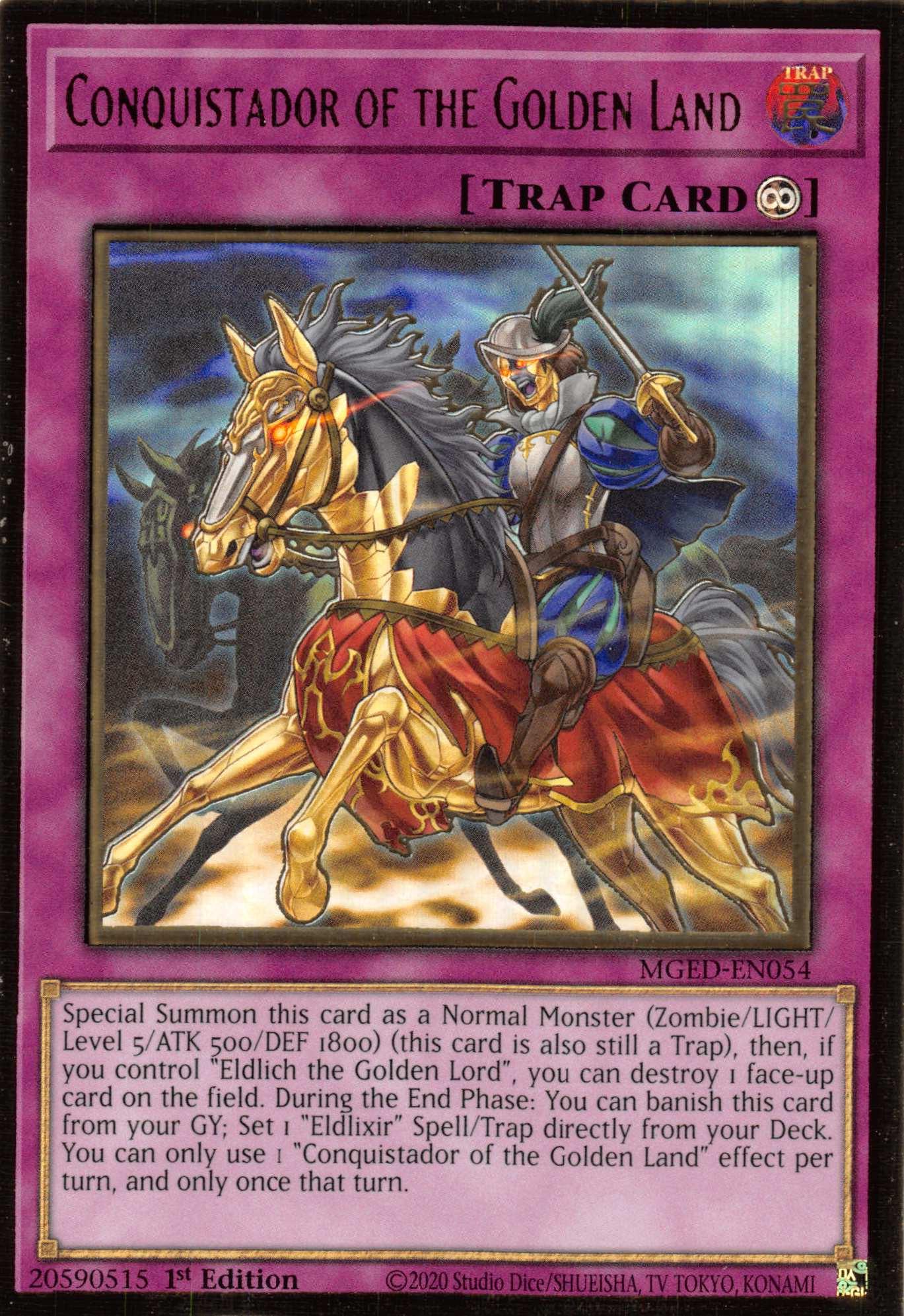 Conquistador of the Golden Land [MGED-EN054] Gold Rare - Josh's Cards