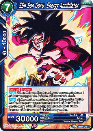SS4 Son Goku, Energy Annihilator (BT11-049) [Vermilion Bloodline] Parallel Foil