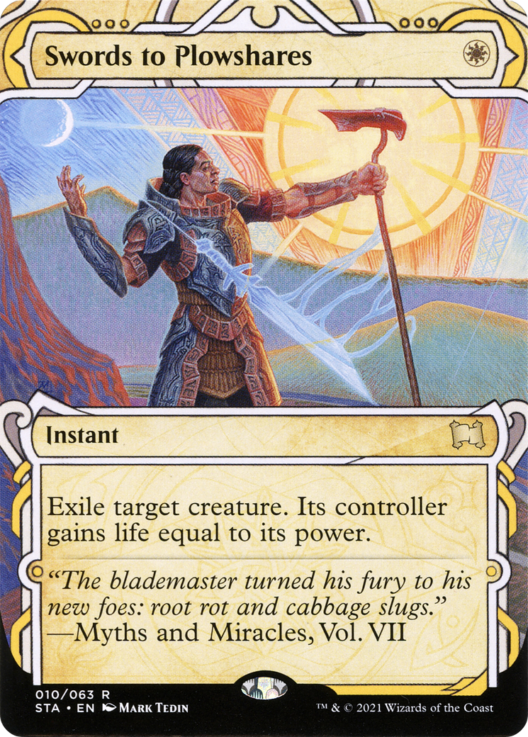 Swords to Plowshares (STA-010) - Strixhaven Mystical Archive: (Showcase) (Borderless)