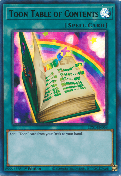 Toon Table of Contents (Green) [LDS1-EN069] Ultra Rare - Josh's Cards