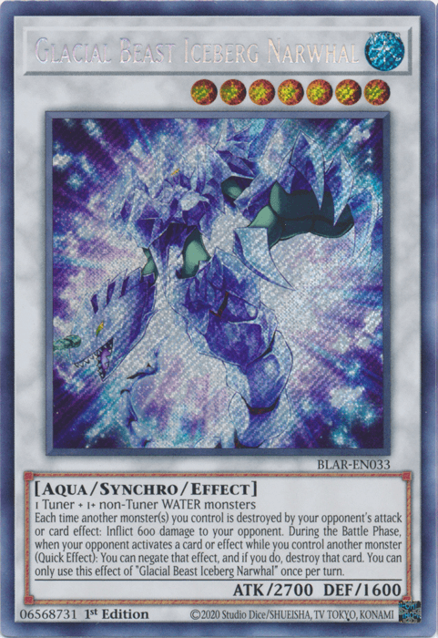 Glacial Beast Iceberg Narwhal [BLAR-EN033] Secret Rare - Josh's Cards