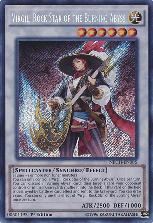 Virgil, Rock Star of the Burning Abyss [NECH-EN085] Secret Rare - Josh's Cards