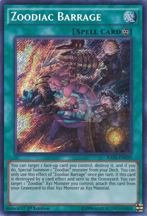 Zoodiac Barrage [RATE-EN059] Secret Rare - Josh's Cards