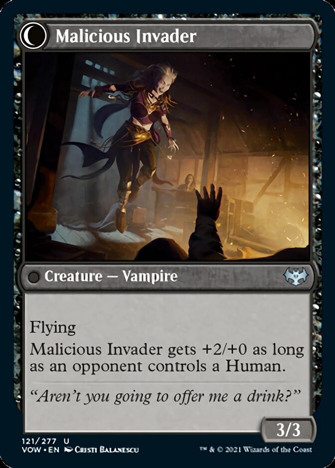 Innocent Traveler // Malicious Invader (VOW-121) - Innistrad: Crimson Vow: (Double Faced Transform) Foil