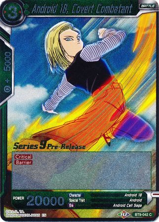 Android 18, Covert Combatant (BT9-042) [Universal Onslaught Prerelease Promos] Parallel Foil