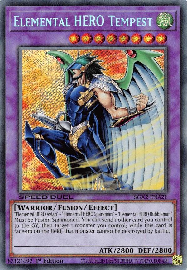 Elemental HERO Tempest [SGX2-ENA21] Secret Rare - Josh's Cards