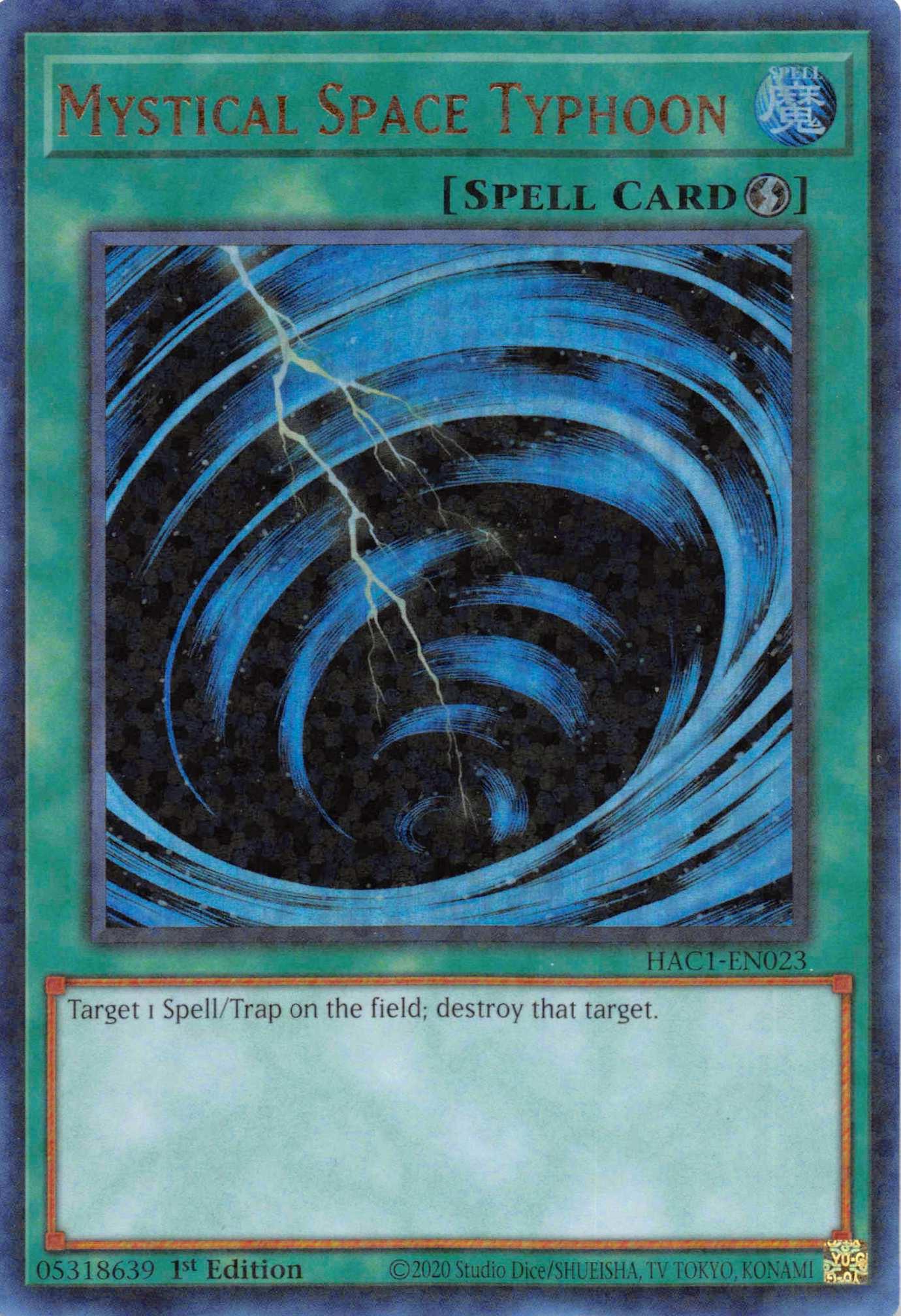 Mystical Space Typhoon (Duel Terminal) [HAC1-EN023] Parallel Rare - Josh's Cards