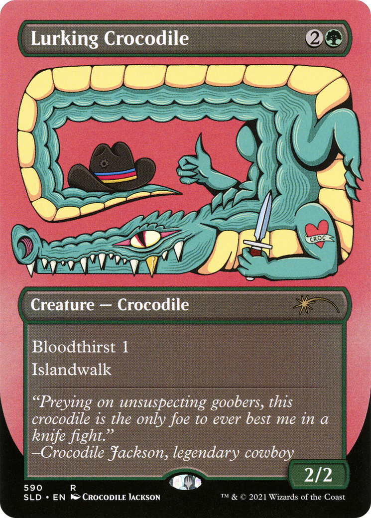 Lurking Crocodile (SLD-590) - Secret Lair Drop (Borderless) Etched Foil