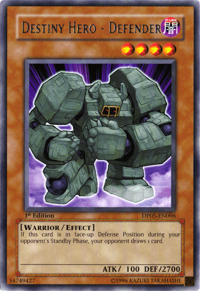 Destiny Hero - Defender [DP05-EN006] Rare - Josh's Cards