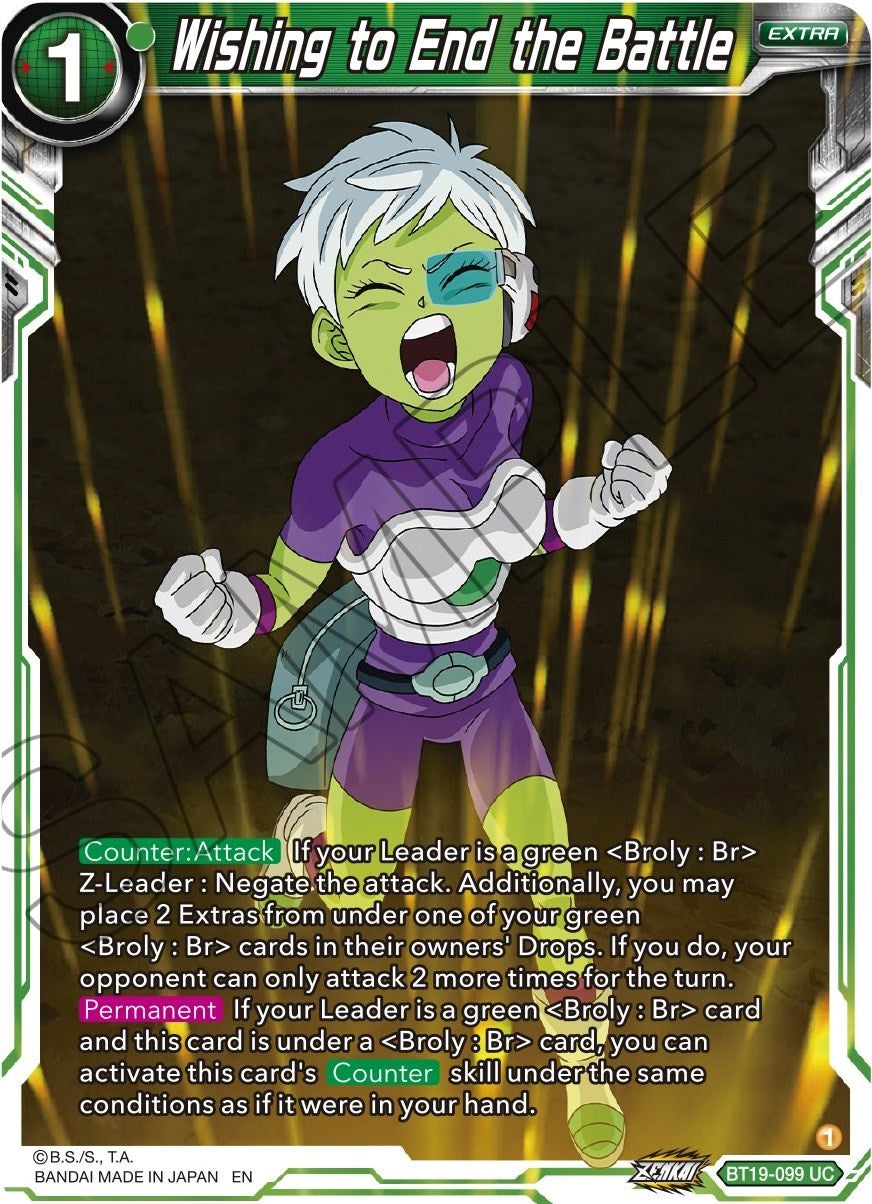 Wishing to End the Battle (BT19-099) [Fighter's Ambition] Parallel Foil