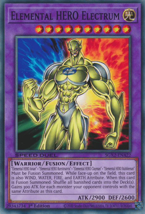 Elemental HERO Electrum [SGX2-ENA22] Common - Josh's Cards