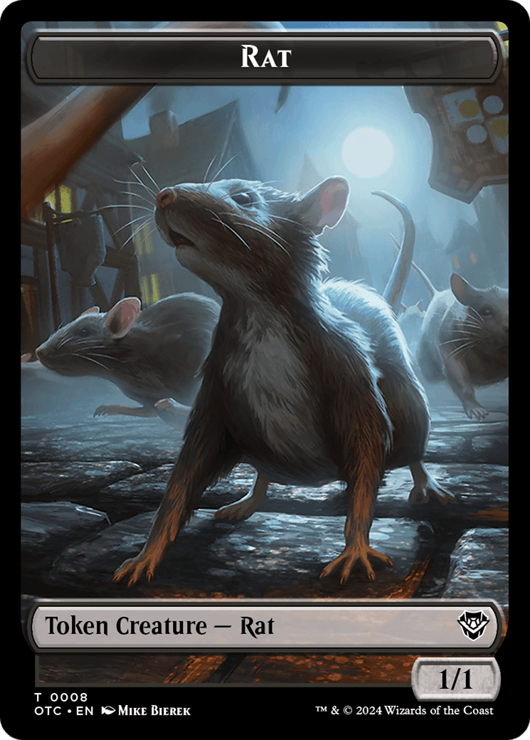 Rat // Blood Double-Sided Token [Outlaws of Thunder Junction Commander Tokens] - Josh's Cards