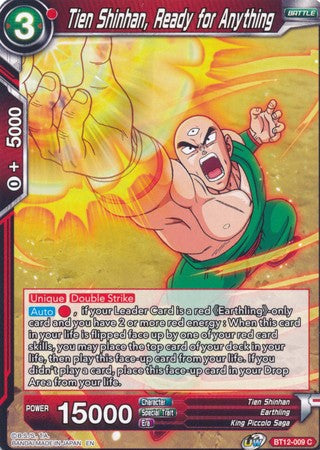 Tien Shinhan, Ready for Anything (BT12-009) [Vicious Rejuvenation] Parallel Foil