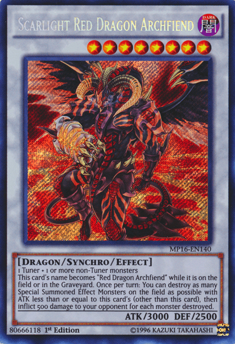Scarlight Red Dragon Archfiend [MP16-EN140] Secret Rare - Josh's Cards