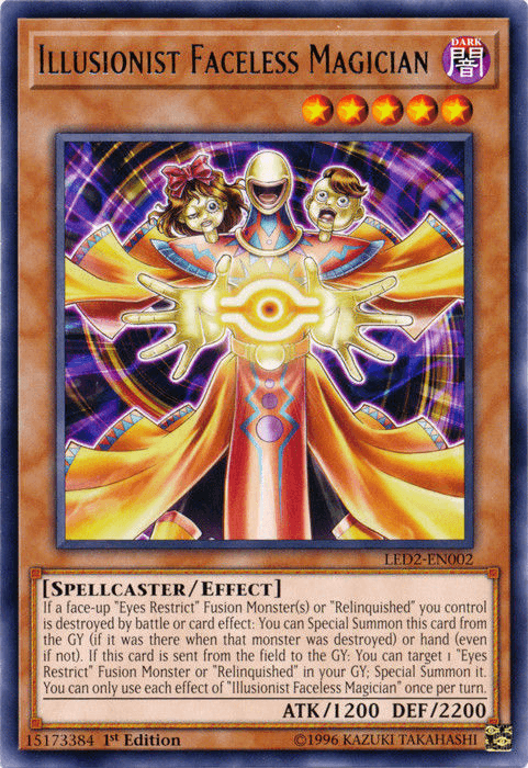 Illusionist Faceless Magician [LED2-EN002] Rare - Josh's Cards