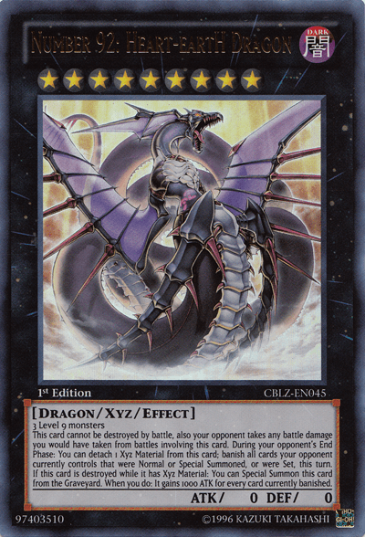 Number 92: Heart-eartH Dragon [CBLZ-EN045] Ultra Rare - Josh's Cards