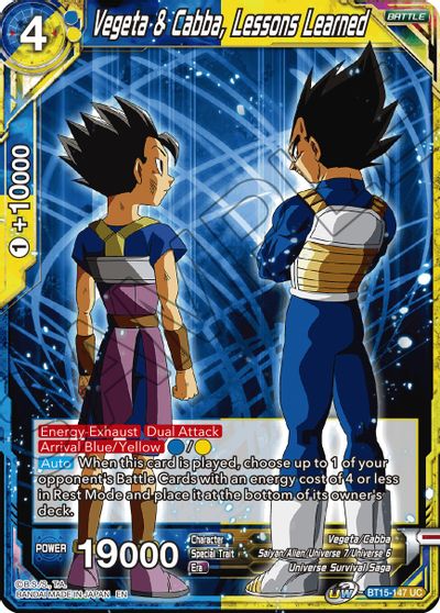 Vegeta & Cabba, Lessons Learned (BT15-147) [Saiyan Showdown] Parallel Foil