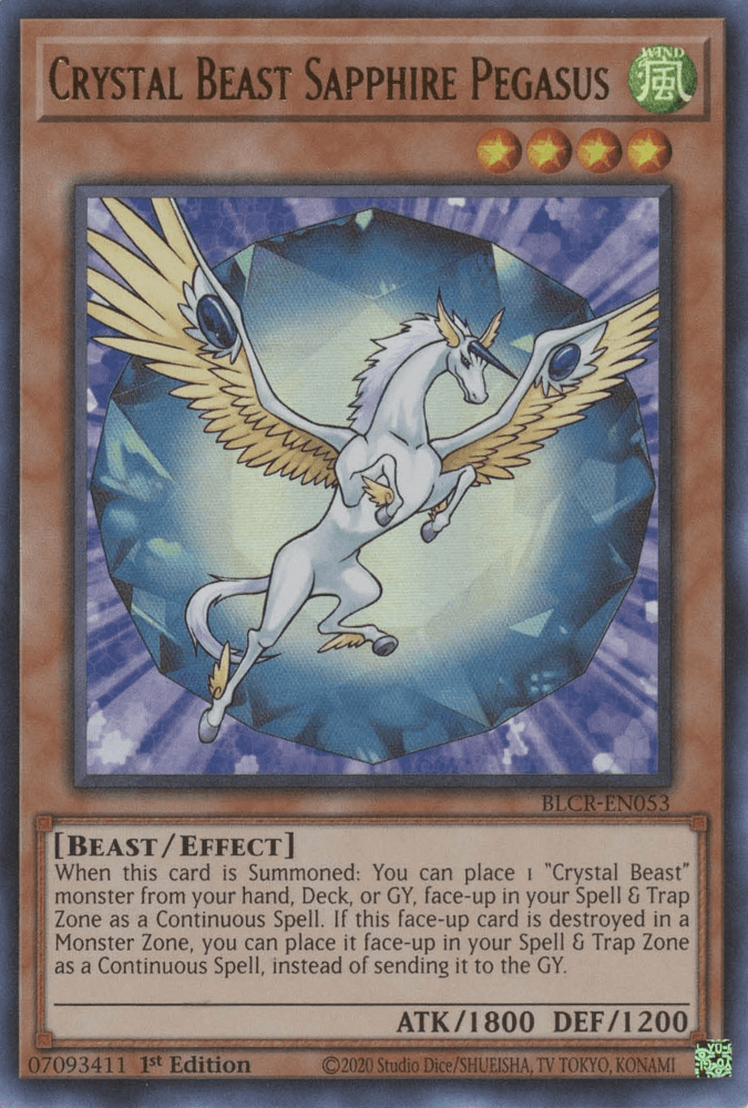 Crystal Beast Sapphire Pegasus [BLCR-EN053] Ultra Rare - Josh's Cards