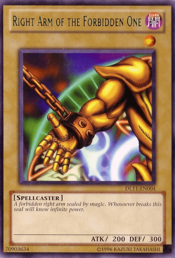 Right Arm of the Forbidden One (Green) [DL11-EN004] Rare - Josh's Cards