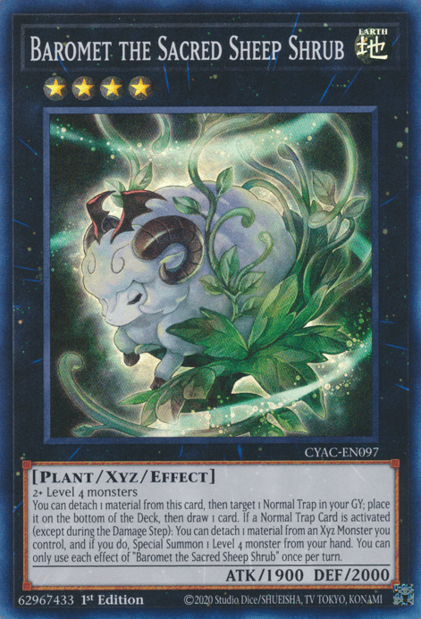 Baromet the Sacred Sheep Shrub [CYAC-EN097] Super Rare - Josh's Cards