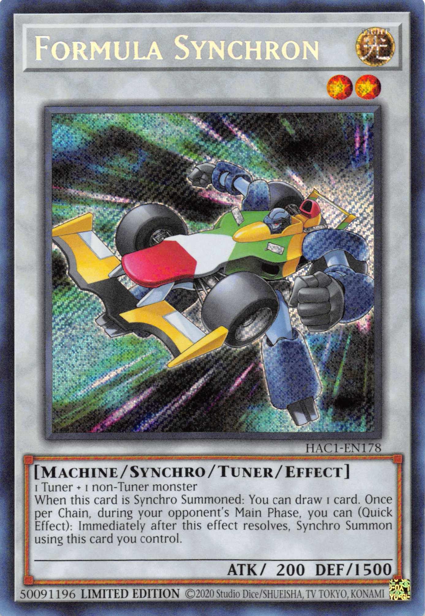 Formula Synchron [HAC1-EN178] Secret Rare - Josh's Cards