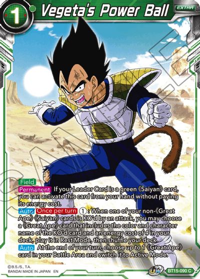 Vegeta's Power Ball (BT15-090) [Saiyan Showdown] Parallel Foil