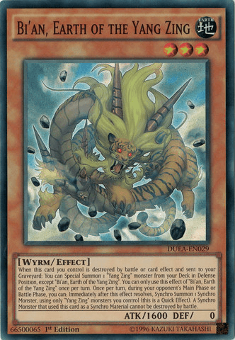 Bi'an, Earth of the Yang Zing [DUEA-EN029] Super Rare - Josh's Cards