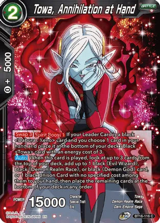 Towa, Annihilation at Hand (BT16-116) [Realm of the Gods] Parallel Foil