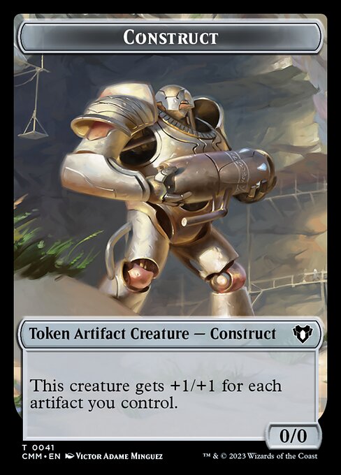 Treasure // Construct (0041) Double-Sided Token [Commander Masters Tokens] Foil