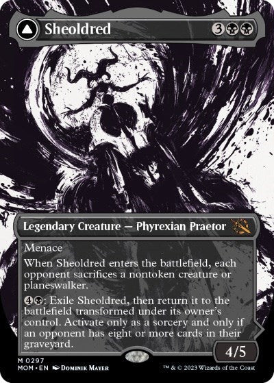 Sheoldred // The True Scriptures (MOM-297) - March of the Machine: (Showcase) (Borderless) Foil