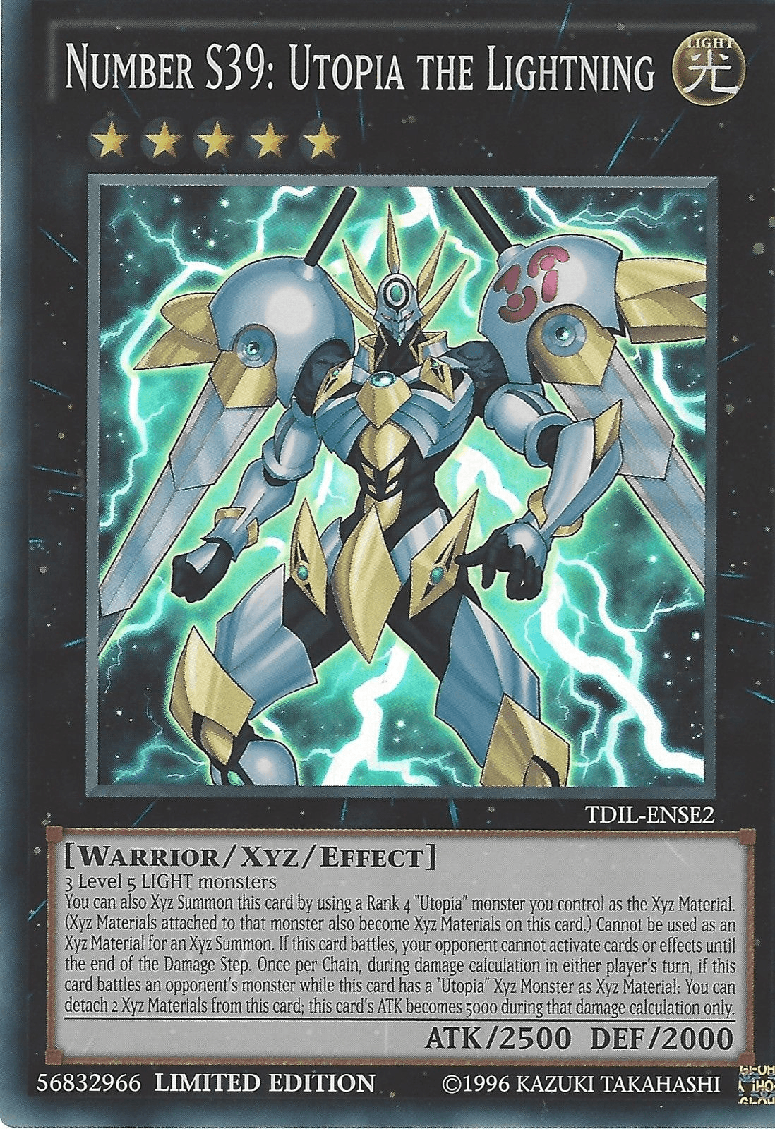 Number S39: Utopia the Lightning [TDIL-ENSE2] Super Rare - Josh's Cards