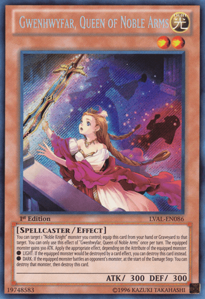 Gwenhwyfar, Queen of Noble Arms [LVAL-EN086] Secret Rare - Josh's Cards
