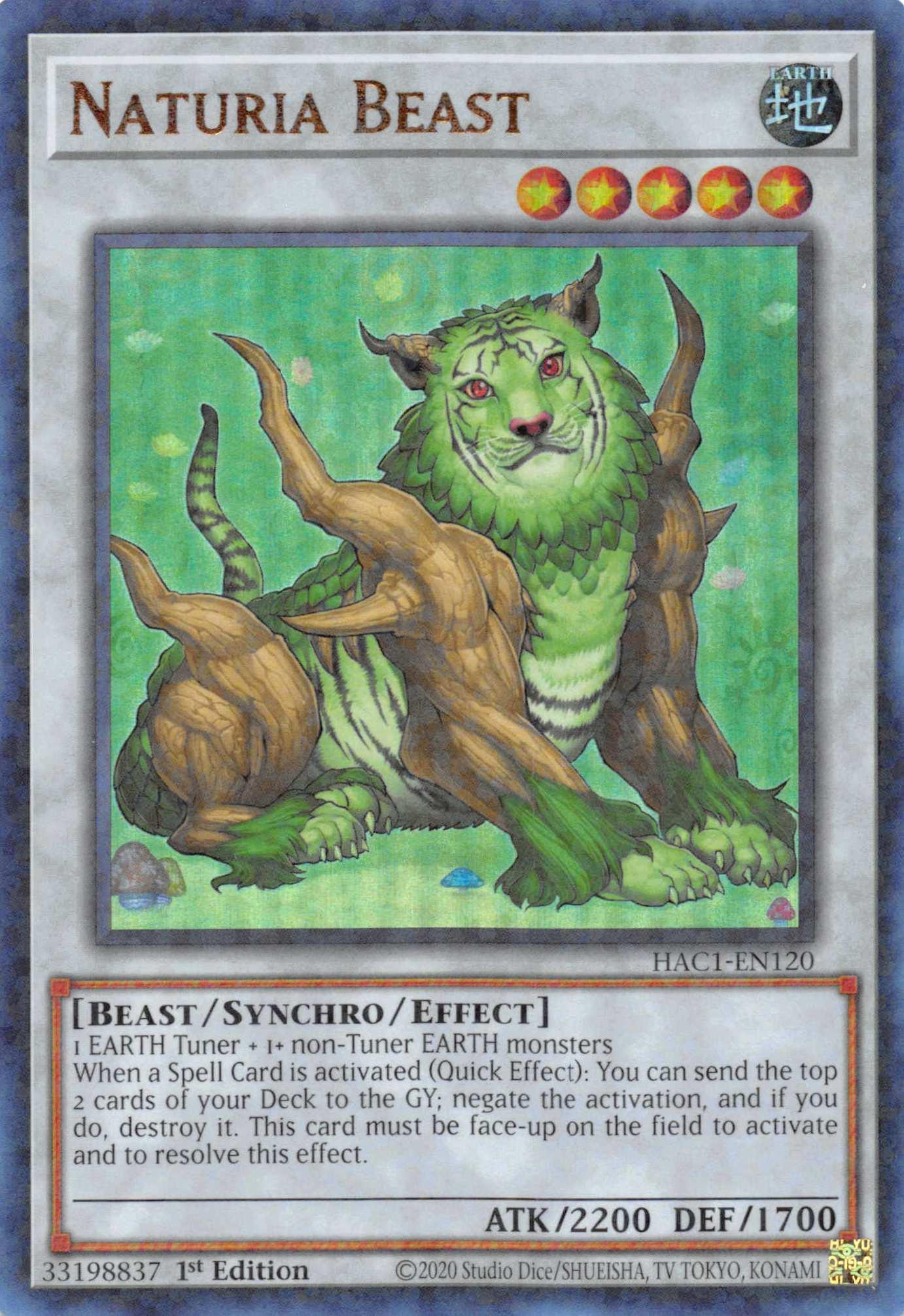 Naturia Beast (Duel Terminal) [HAC1-EN120] Parallel Rare - Josh's Cards