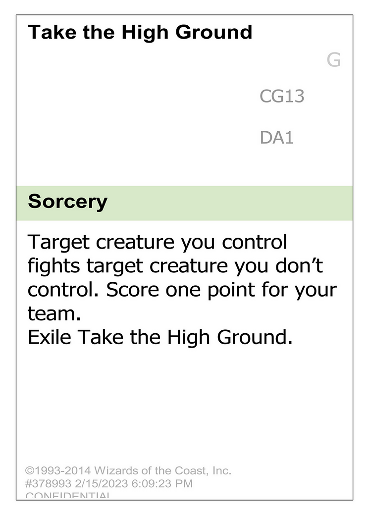 Take the High Ground [Unknown Event]