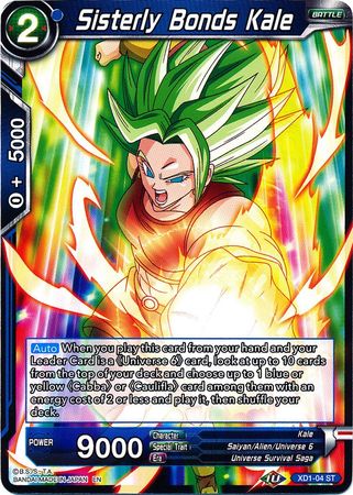 Sisterly Bonds Kale (XD1-04) [Assault of the Saiyans] Parallel Foil