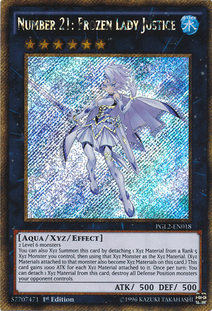 Number 21: Frozen Lady Justice [PGL2-EN018] Gold Secret Rare - Josh's Cards