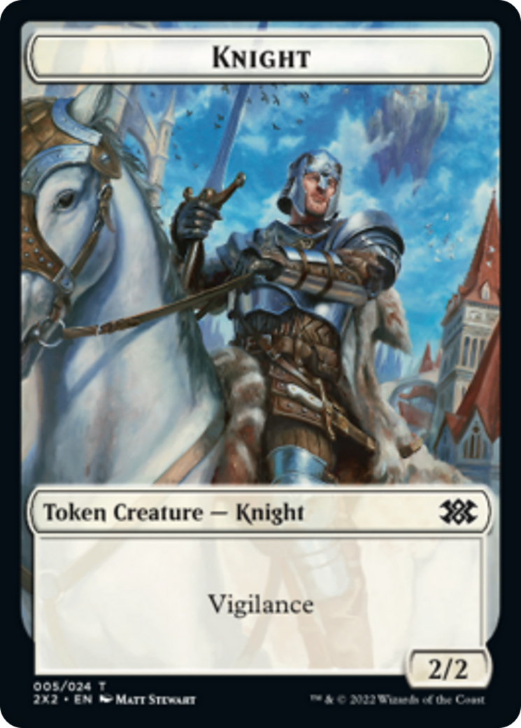 Zombie // Knight Double-Sided Token [Double Masters 2022 Tokens] Foil