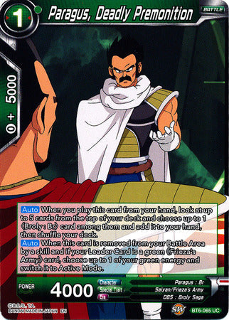Paragus, Deadly Premonition (BT6-065) [Destroyer Kings] Parallel Foil