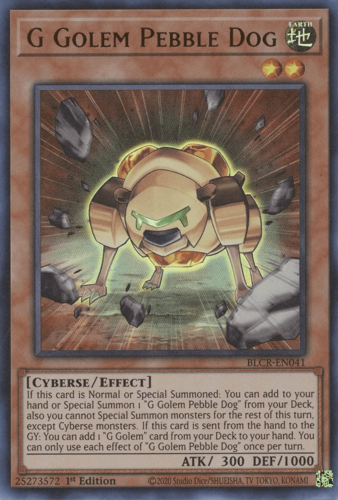 G Golem Pebble Dog [BLCR-EN041] Ultra Rare - Josh's Cards