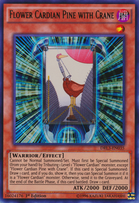 Flower Cardian Pine with Crane [DRL3-EN035] Ultra Rare - Josh's Cards