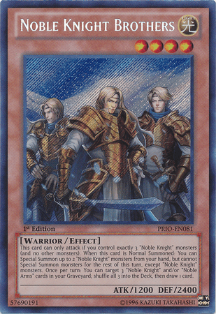 Noble Knight Brothers [PRIO-EN081] Secret Rare - Josh's Cards